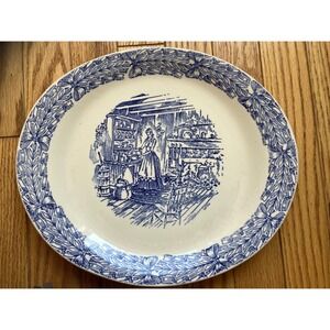 Universal Potteries Camwood Ivory Blu Colonial‎ Kitchen Oval Platter